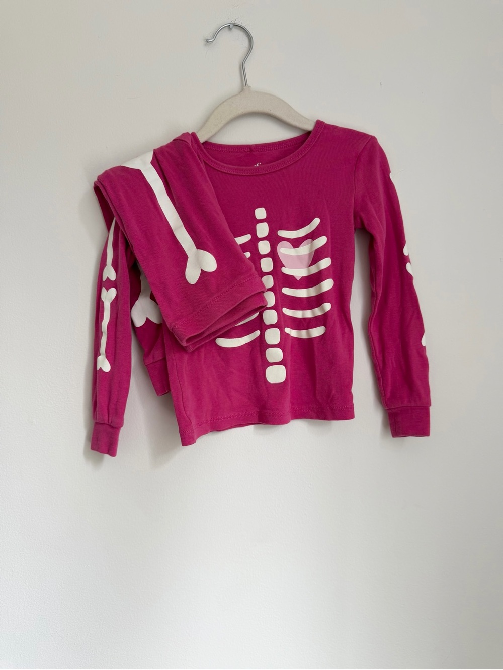 Joe Fresh Pink Skeleton Halloween Pyjama Set (Size 2)